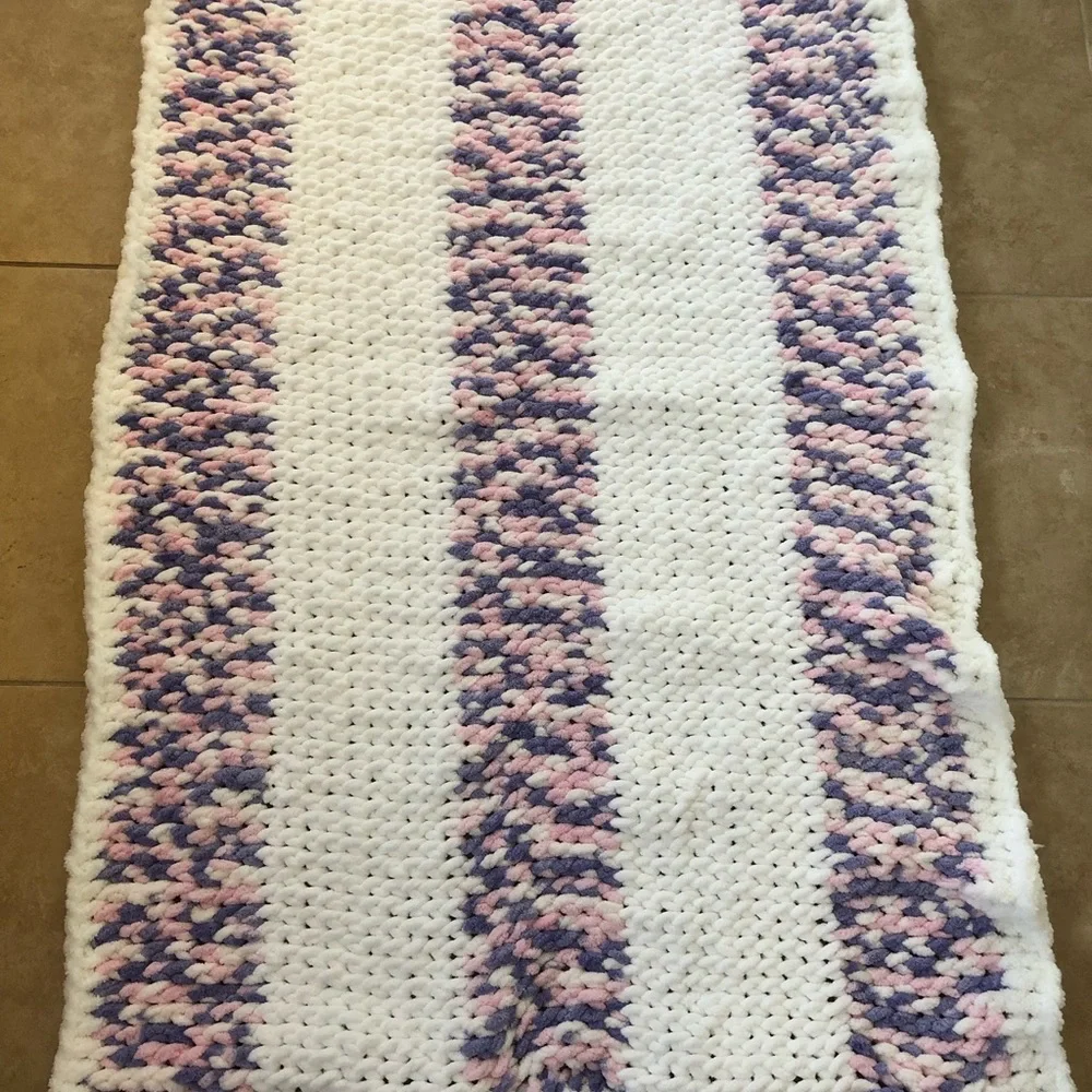 New HANDMADE Croqueted Baby Blanket or Throw